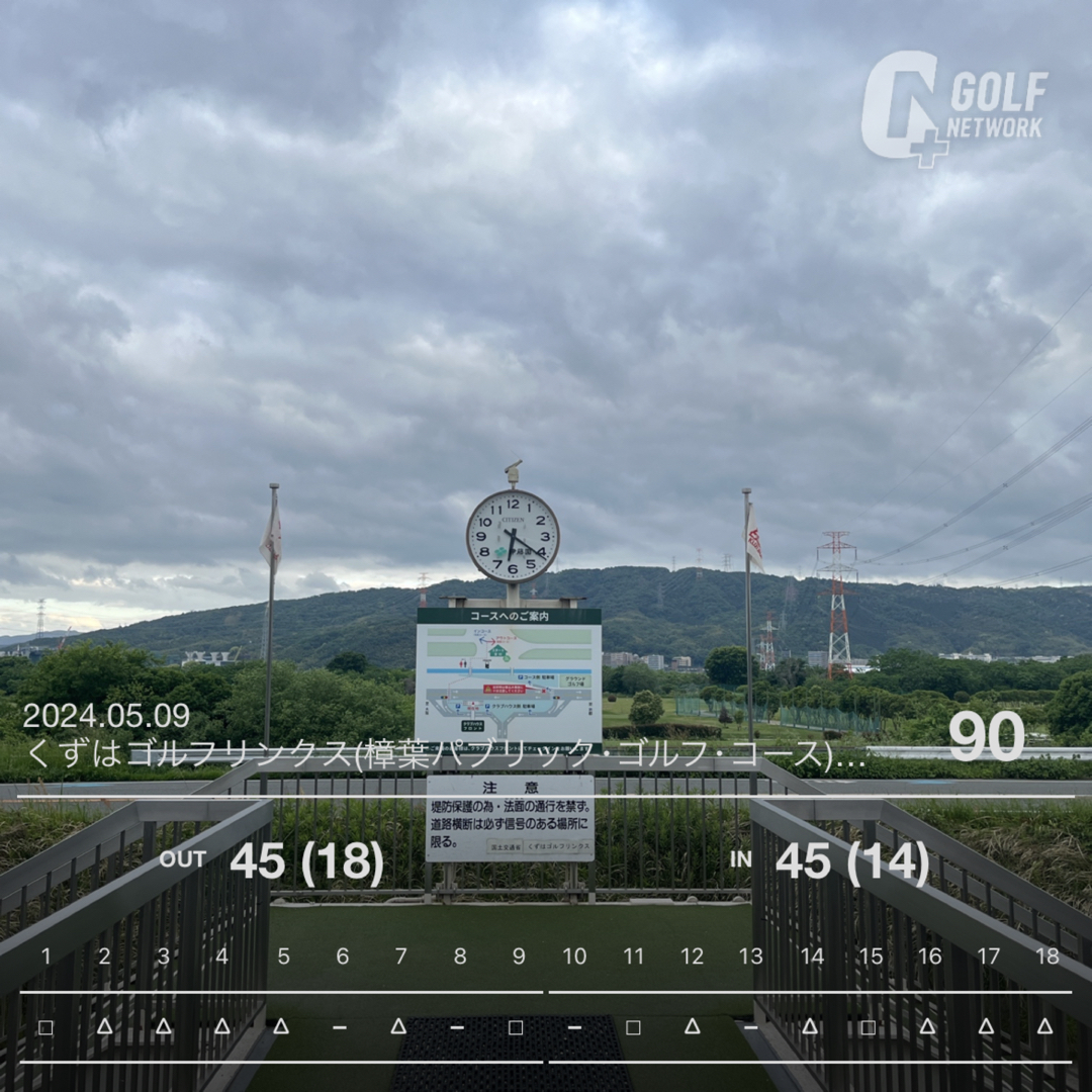 ゴルフラウンド日記：９０切りへの挑戦：ラウンドの記録３５　くずはゴルフリンクス（大阪）