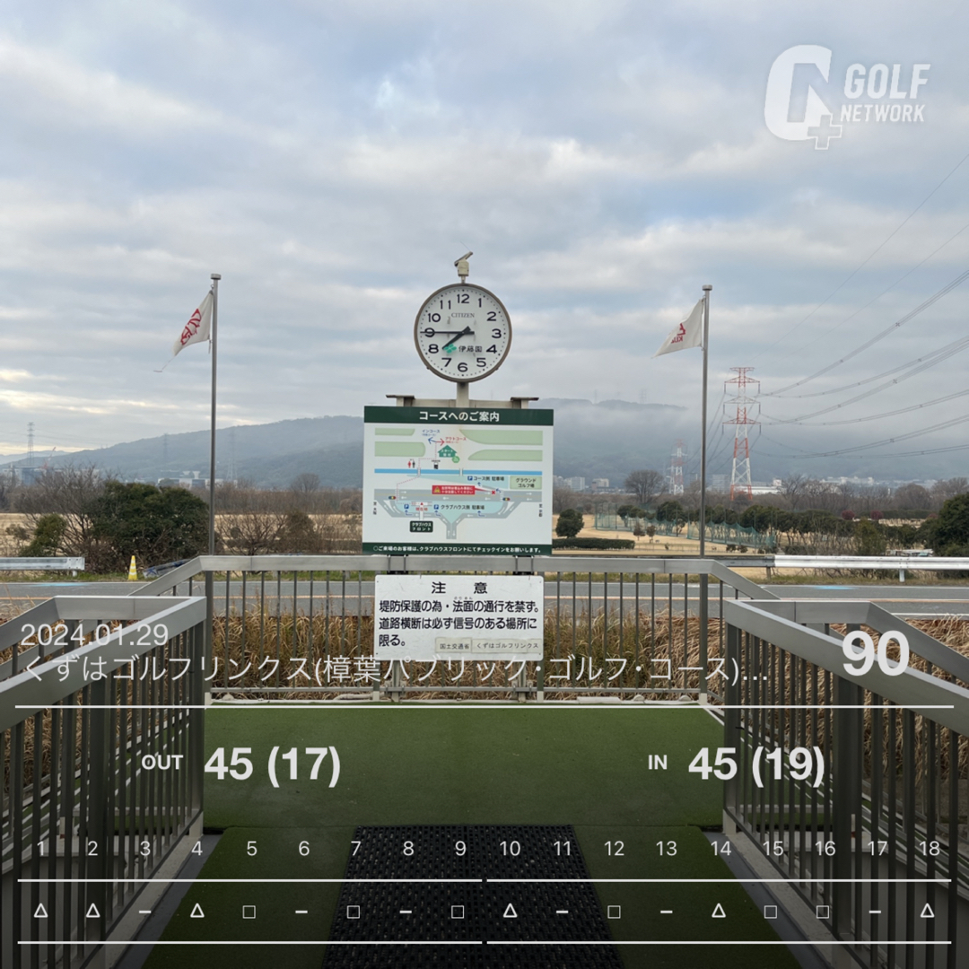 ゴルフラウンド日記：９０切りへの挑戦：ラウンドの記録　２５：くずはゴルフリンクス
