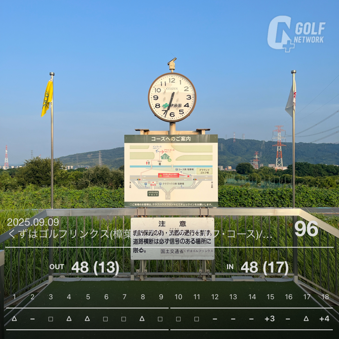 ゴルフ上達日記：くずはリンクスで100切り突破！ラウンド記録とシャンク対策 #96